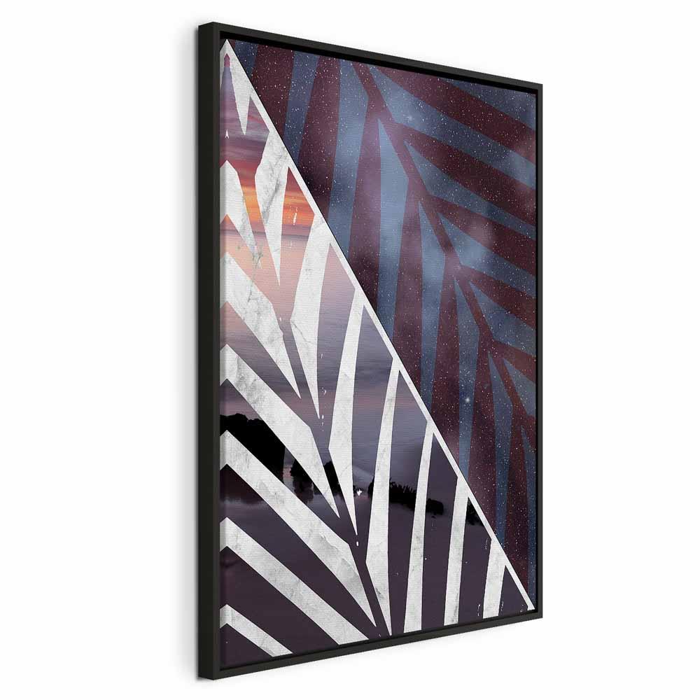 Billede på lærred - Tropical Day 1 del lodret vægdekoration - 80 x 120 cm - I en sort træramme