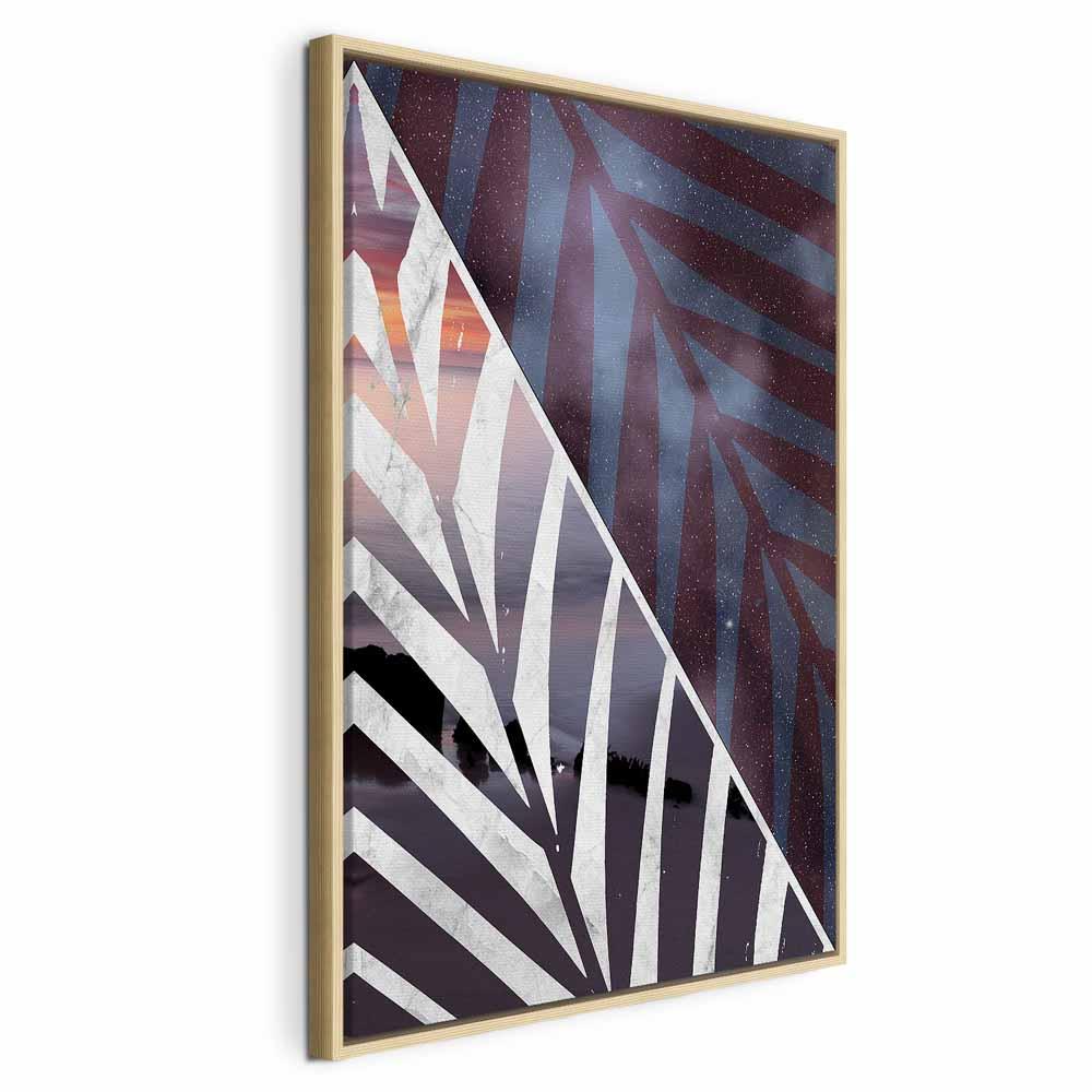 Billede på lærred - Tropical Day 1 del lodret vægdekoration - 80 x 120 cm - I en naturlig træramme
