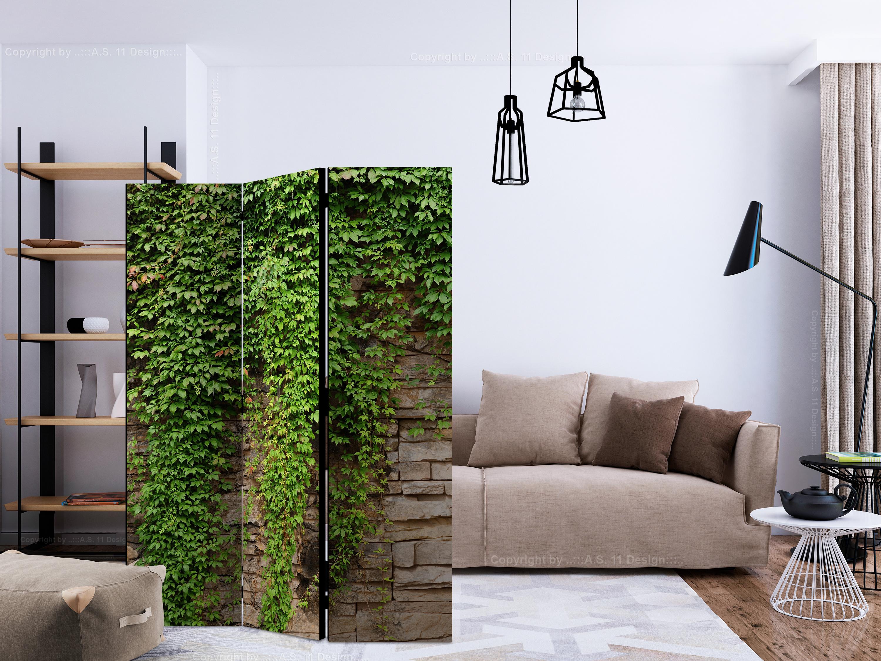 Skærmvæg Efeuvæg - 3-panels rumdeler 135 x 172 cm - 135 x 172 cm - Dobbeltsiddet