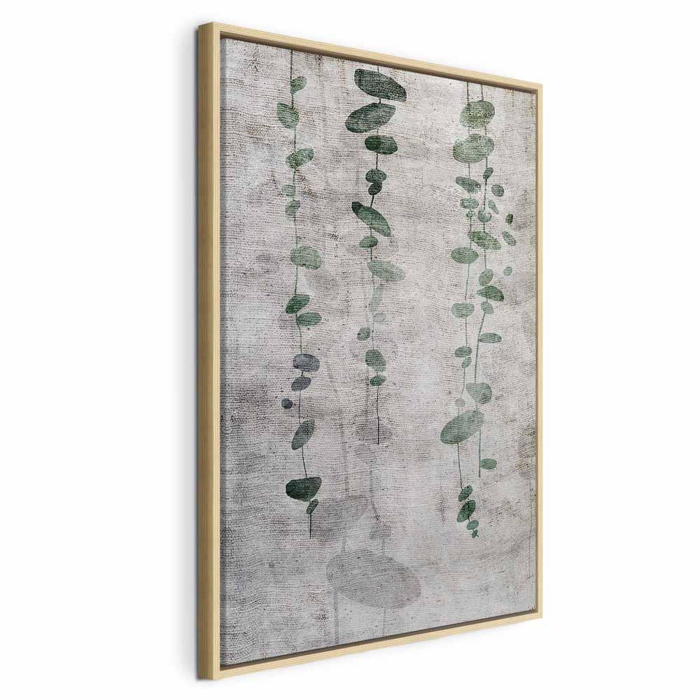 Lærredsbillede Grapevine - lodret billede i 1 del med botanisk motiv - 40 x 60 cm - I en naturlig træramme