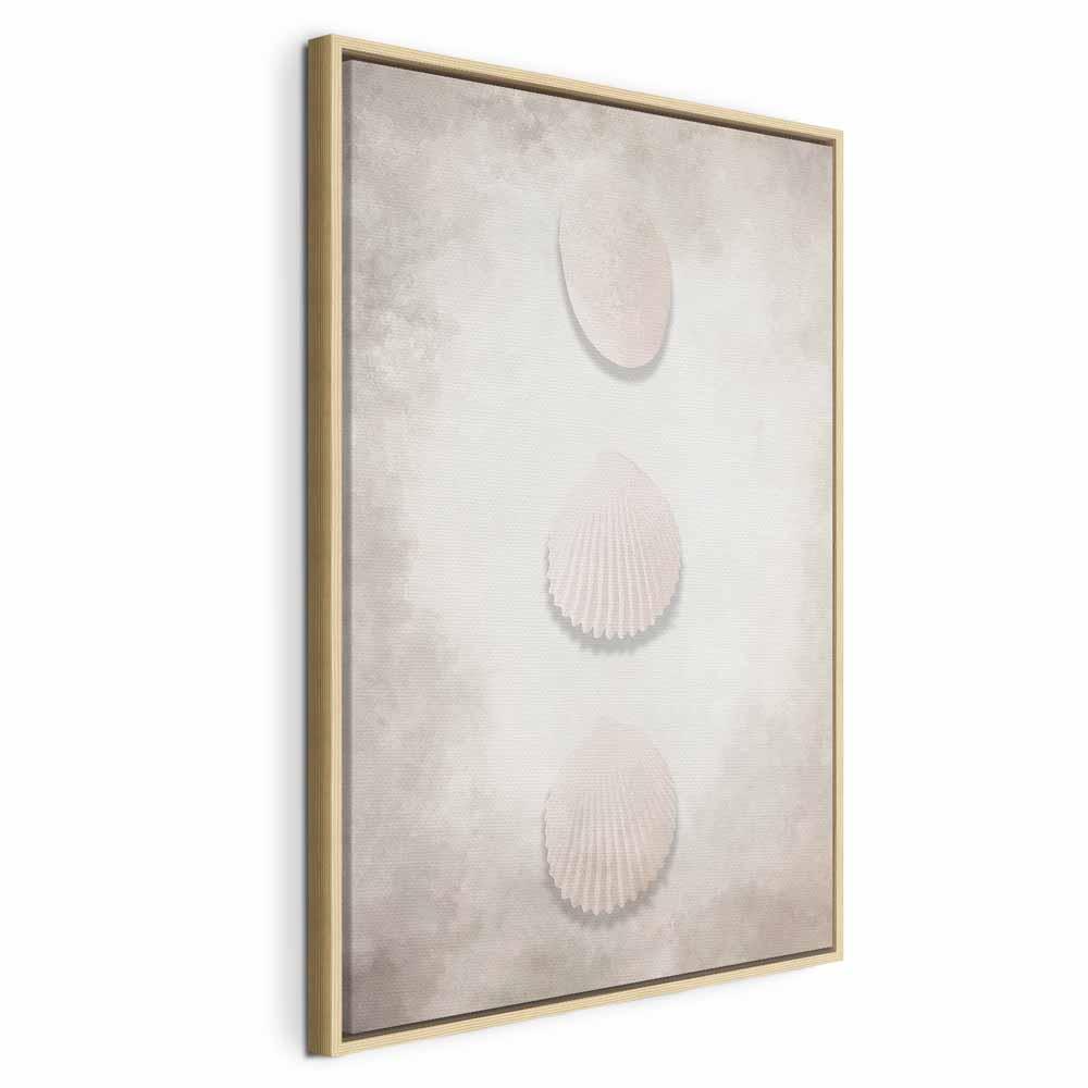 Lærredsbillede Richness of the Ocean lodret med havmotiv - 40 x 60 cm - I en naturlig træramme