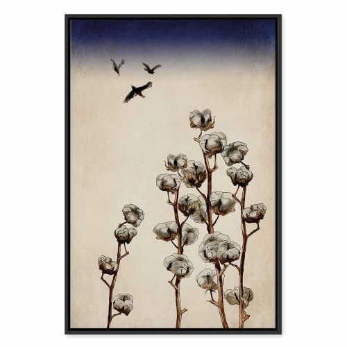 Lærredsbillede Cotton Branches - lodret