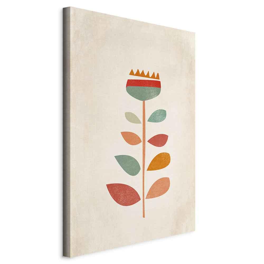 Lærredsbillede - Blomsternes dronning, 1 del, lodret abstrakt blomsterbillede til væg - 40 x 60 cm - Standard