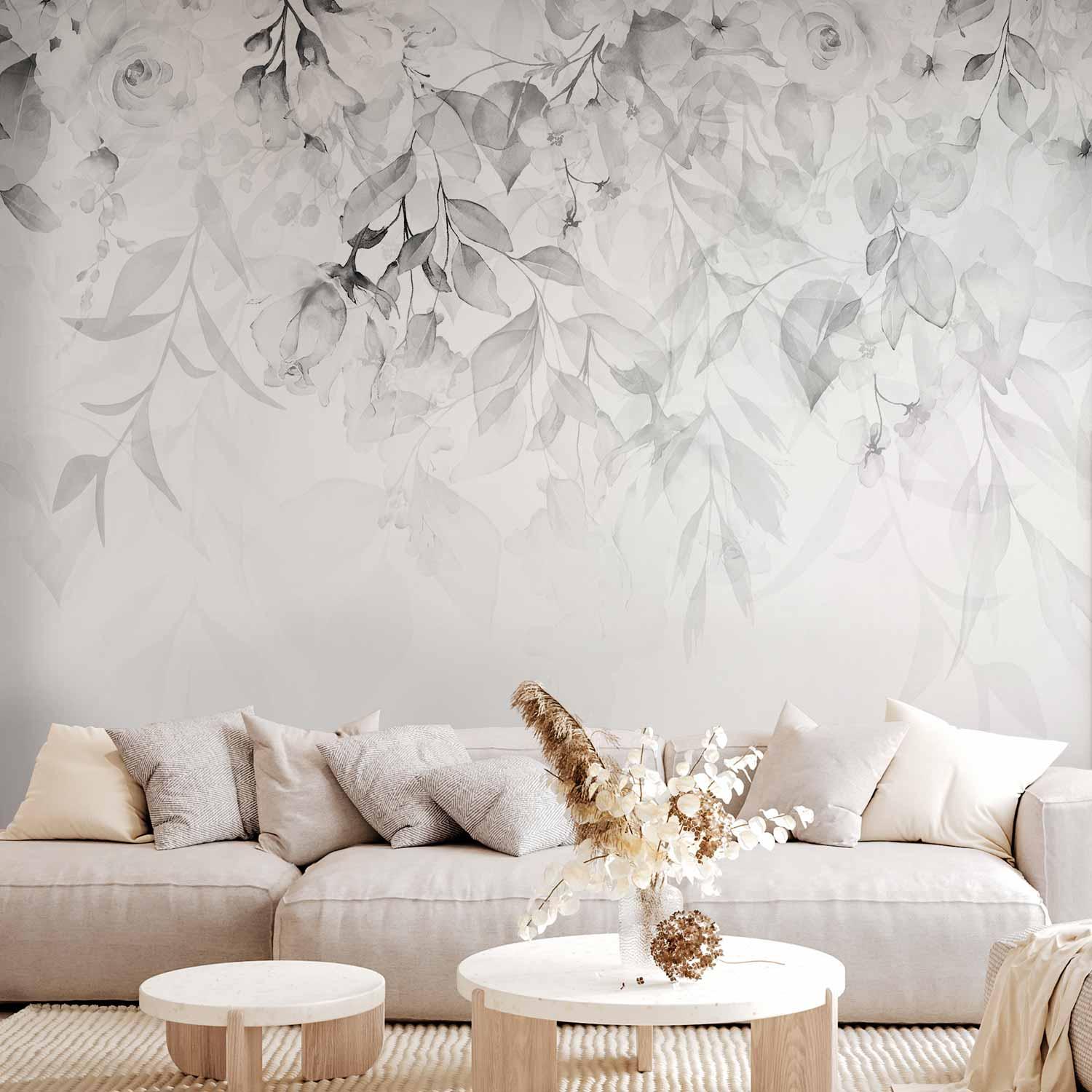 Fototapet Vandfald af roser - blomster fototapet til væg i flere størrelser og varianter - 100 x 70 cm - Standard