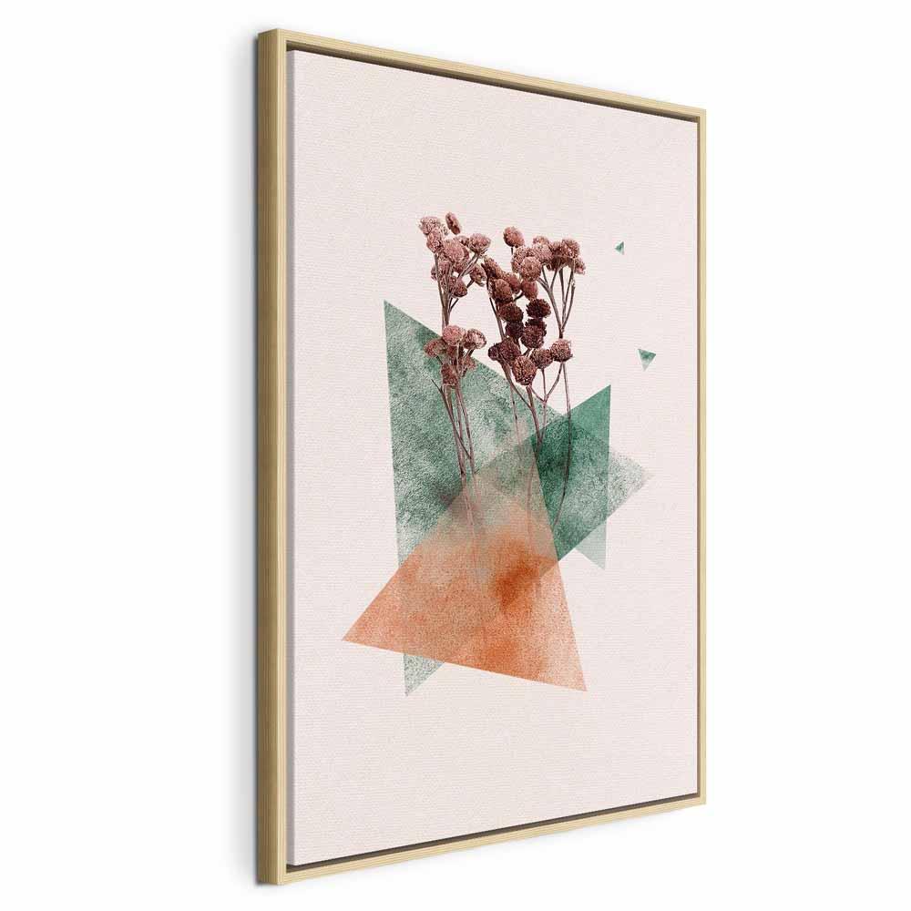 Billede på lærred - Modernist Flower, lodret vægbillede i 1 del - 80 x 120 cm - I en naturlig træramme