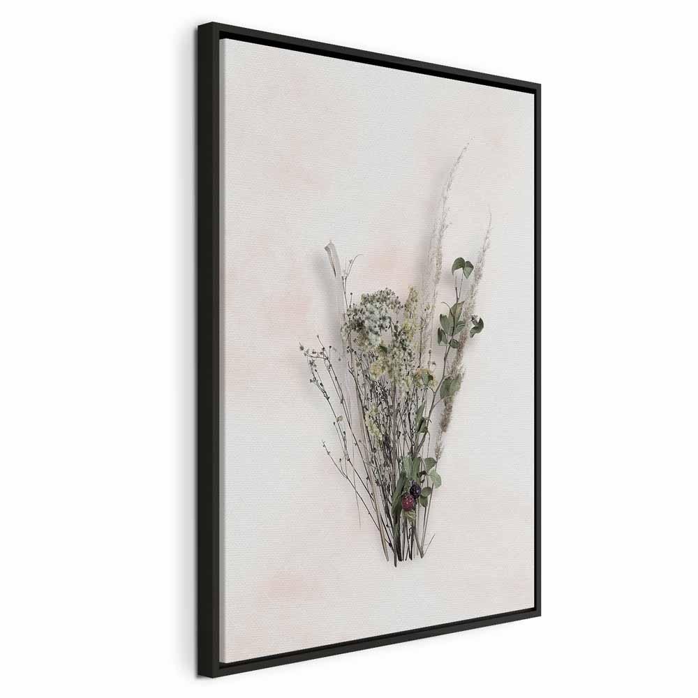 Lærredsbillede Efterårsbuket 1 del lodret - 40 x 60 cm - I en sort træramme