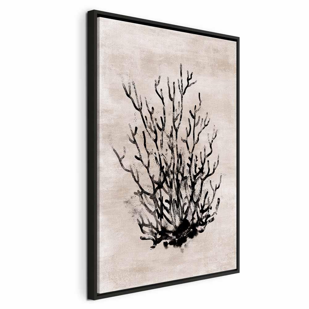Lodret lærredsbillede - Water Bush, 1 del - 40 x 60 cm - I en sort træramme