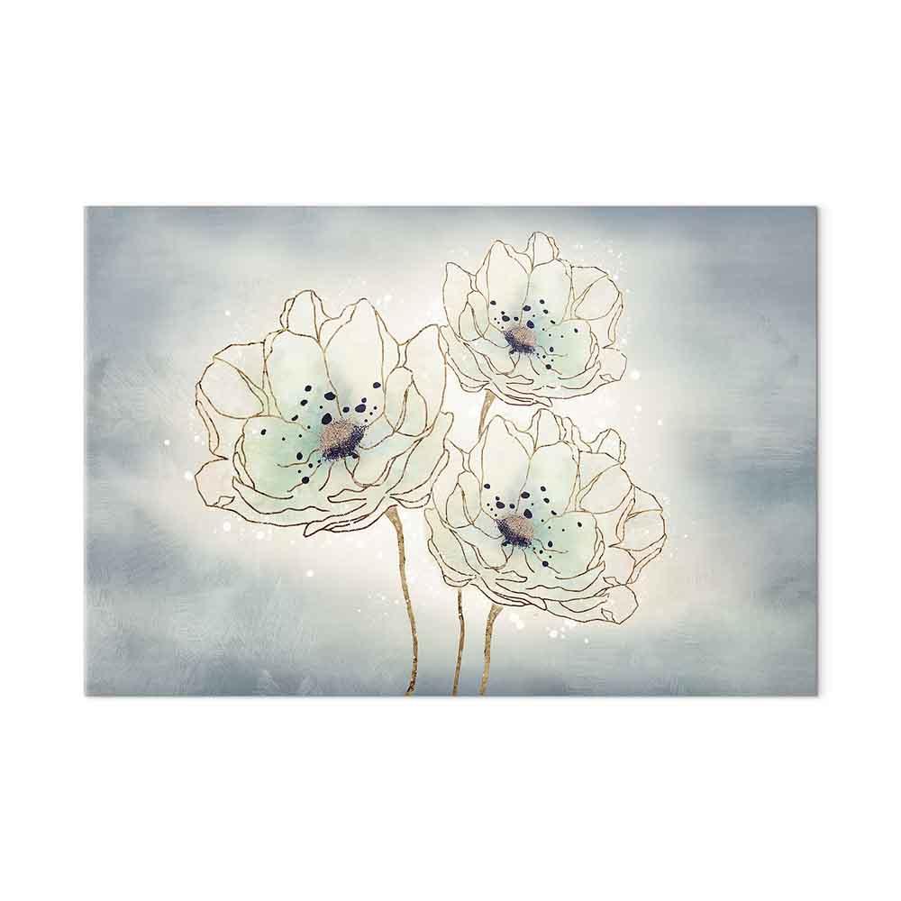 Lærredsbillede Ocean Flowers bredt blomsterbillede - 30 x 20 cm - Akustisk