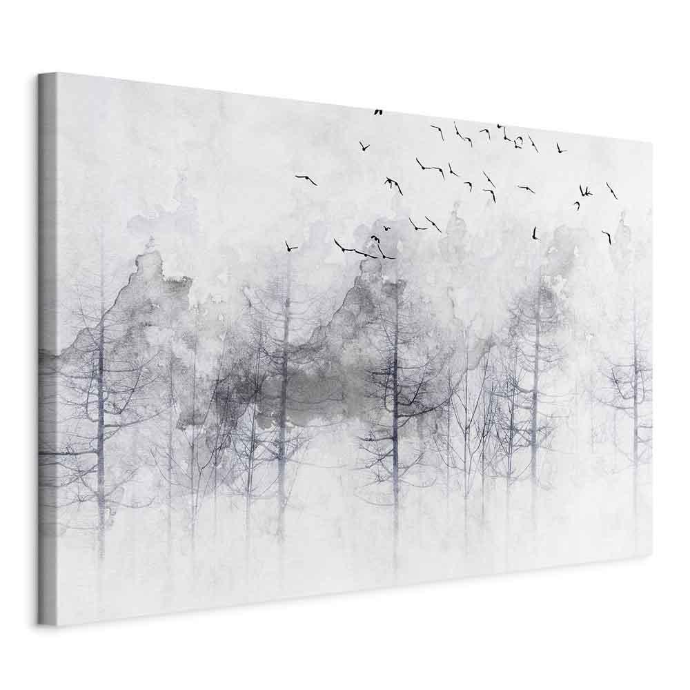 Lærredsbillede Winter Forest bredformat - 1 del - 120 x 80 cm - Standard