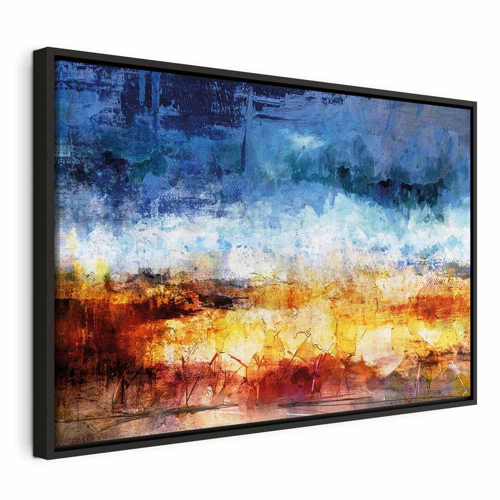 Billede på lærred - Hot land 1 del bredformat, abstrakt vægdekoration - 120 x 80 cm - I en sort træramme