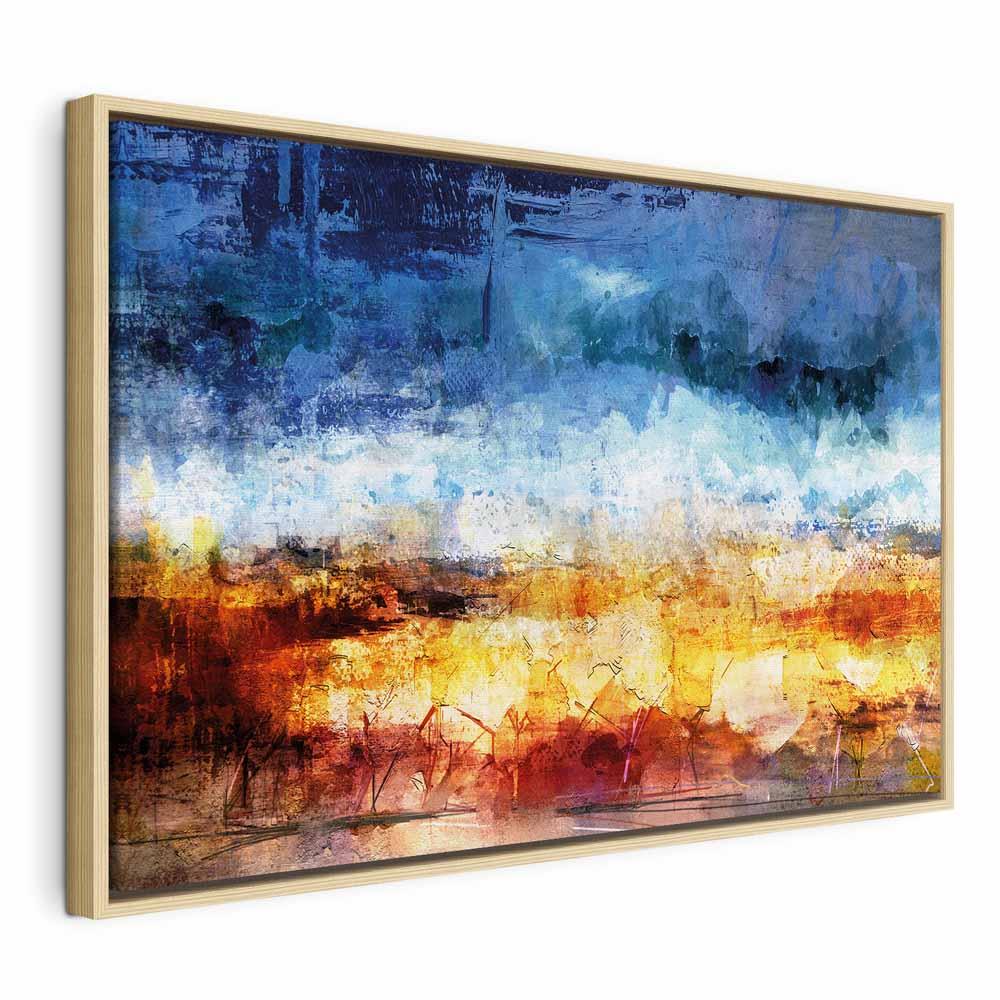 Billede på lærred - Hot land 1 del bredformat, abstrakt vægdekoration - 60 x 40 cm - I en naturlig træramme