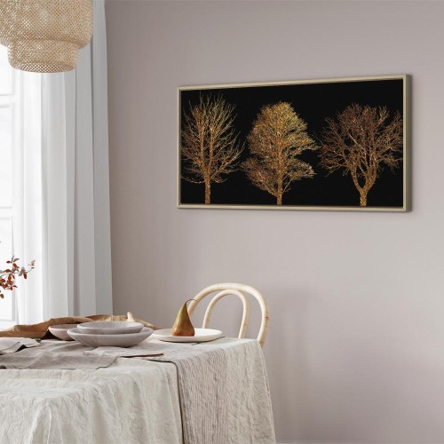Lærredsbillede Golden Forest bredformat med træer