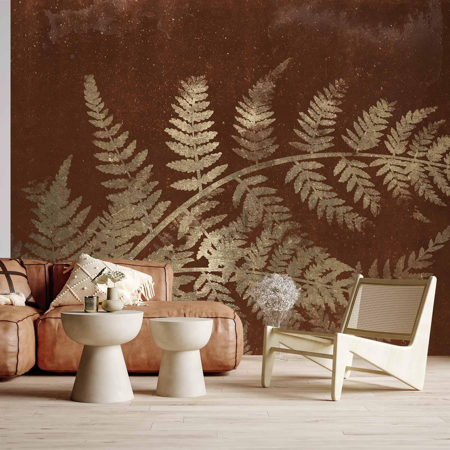 Fototapet Magic Night - Tredje variant med bladmotiv - 400 x 280 cm - Standard