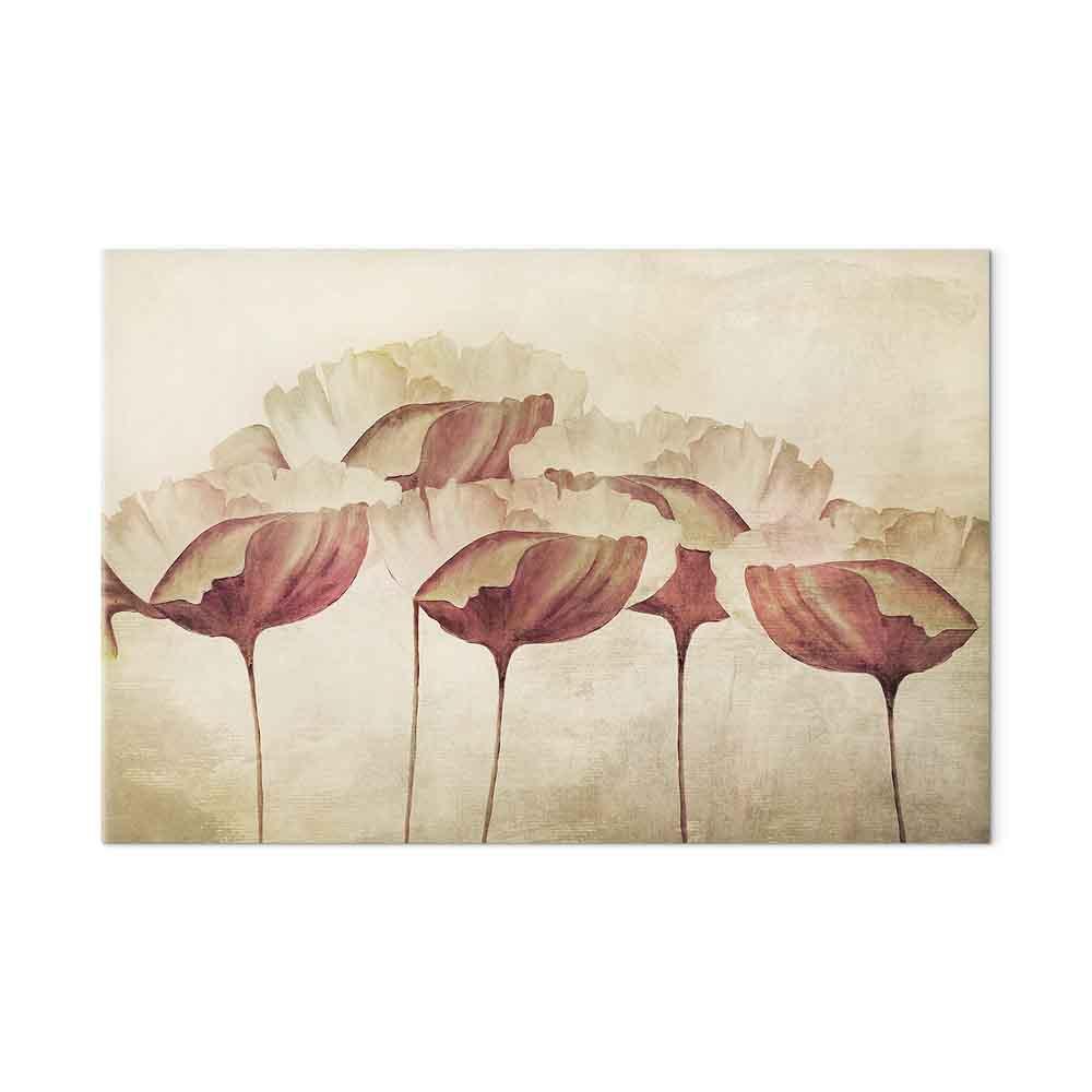 Billede på lærred - Blomster i beige, 1 del, bredt format - 60 x 40 cm - Premium Print