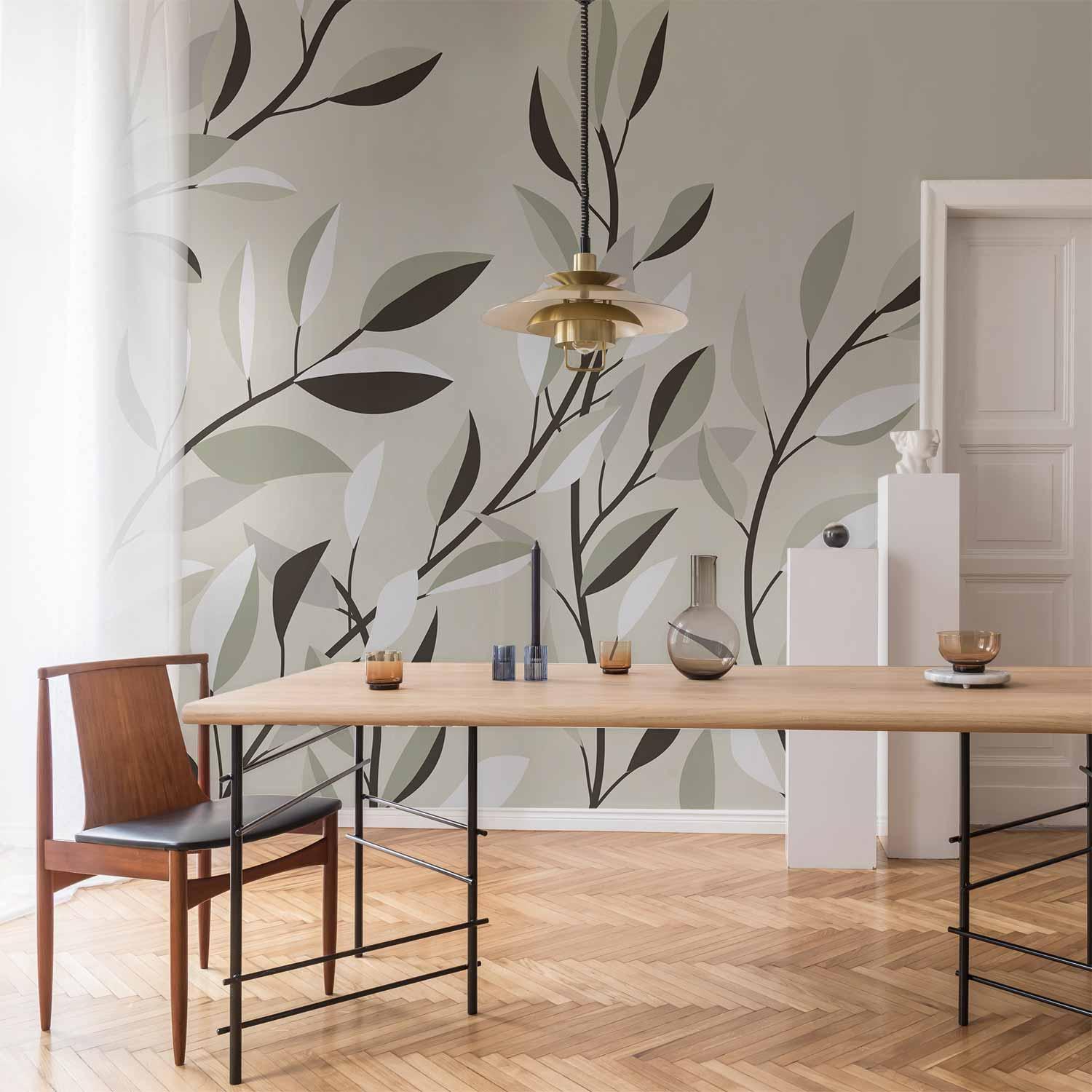 Fototapet med klatrende blade - første variant - 400 x 280 cm - Vandtæt