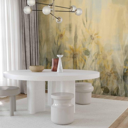 Fototapet A Touch of Summer med blomstereng og gule blomster
