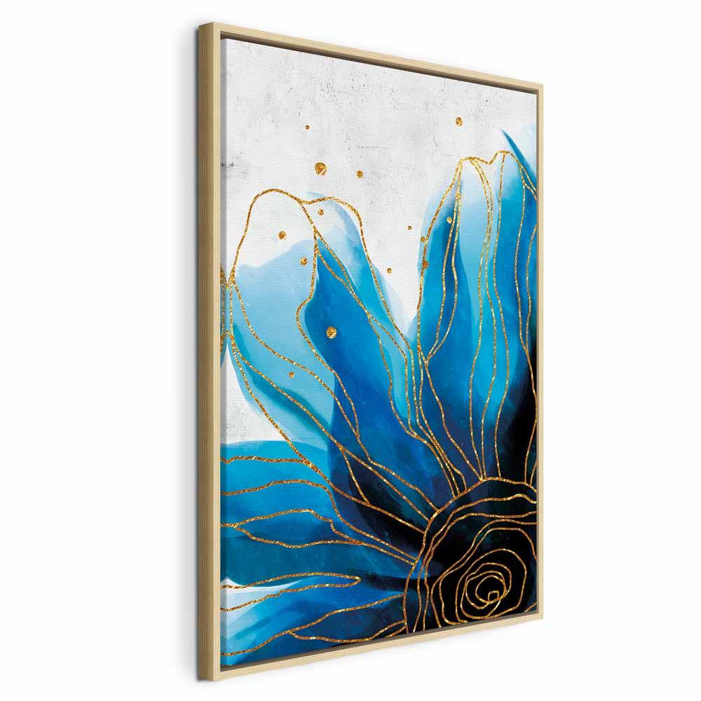 Billede på lærred Enchanted Flower - 1-delt vertikal vægdekoration med abstrakt blomstermotiv - 40 x 60 cm - I en naturlig træramme