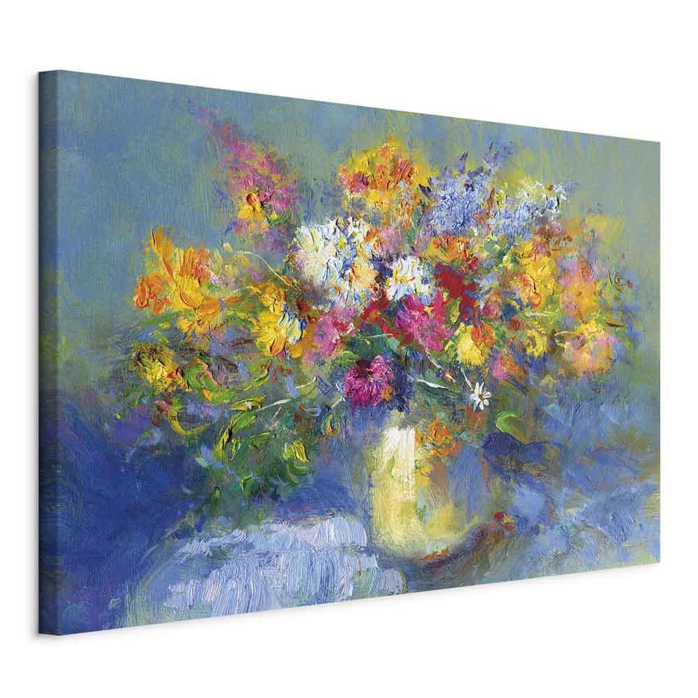 Lærredsbillede Efterårsbuket med blomster - 120 x 80 cm - Standard