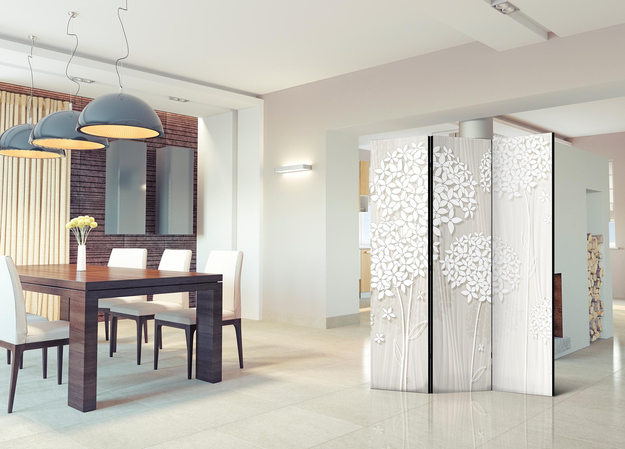 Skærmvæg med blomster Papir-mælkebøtter 135 x 172 cm - 135 x 172 cm - Dobbeltsiddet