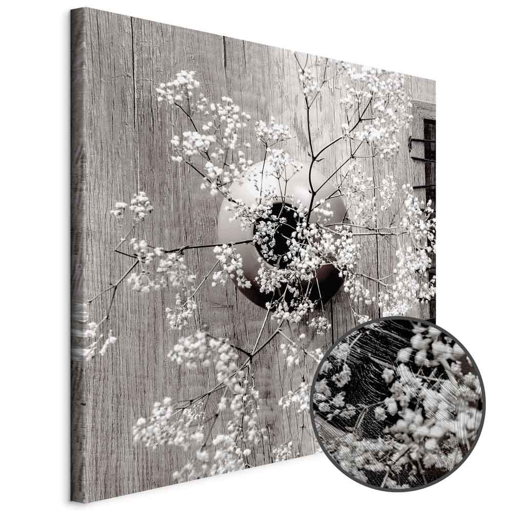 Blomster billede på lærred - Tørrede blomster kvadrat - 80 x 80 cm - Premium Print