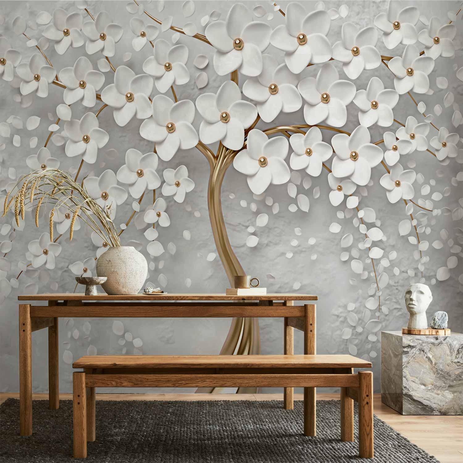 Fototapet Magic Magnolia med magnoliablomster - 400 x 280 cm - Vandtæt