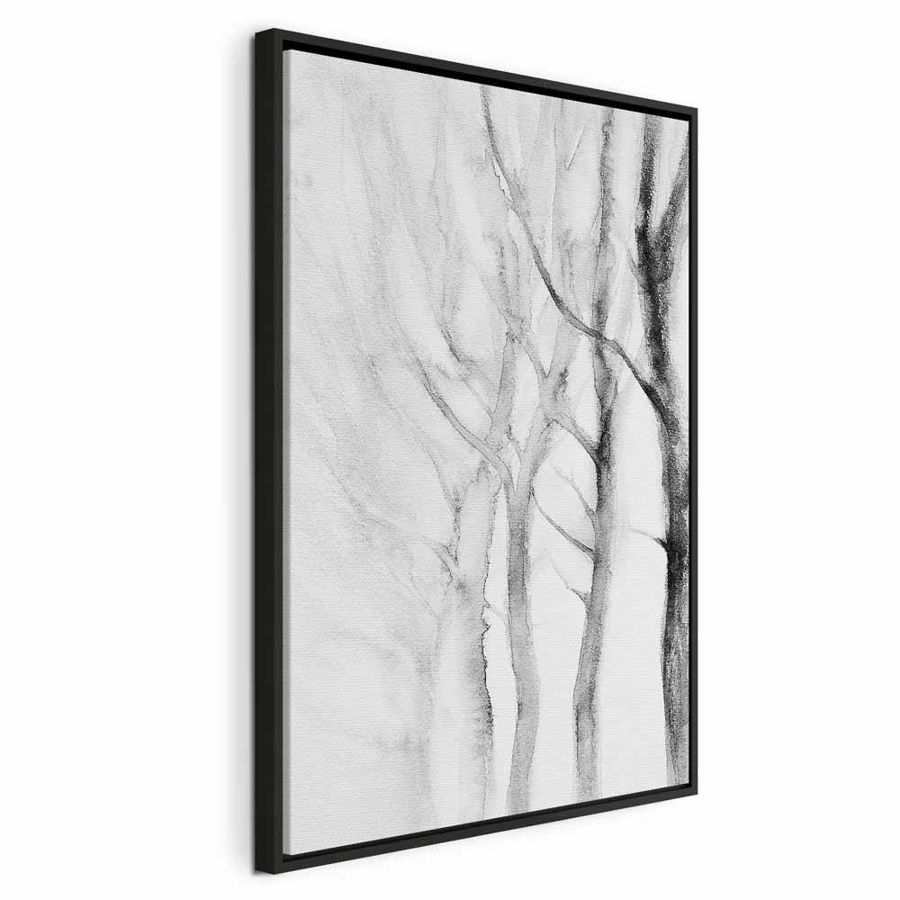 Abstrakt billede på lærred Way to Nature - vertikalt - 40 x 60 cm - I en sort træramme