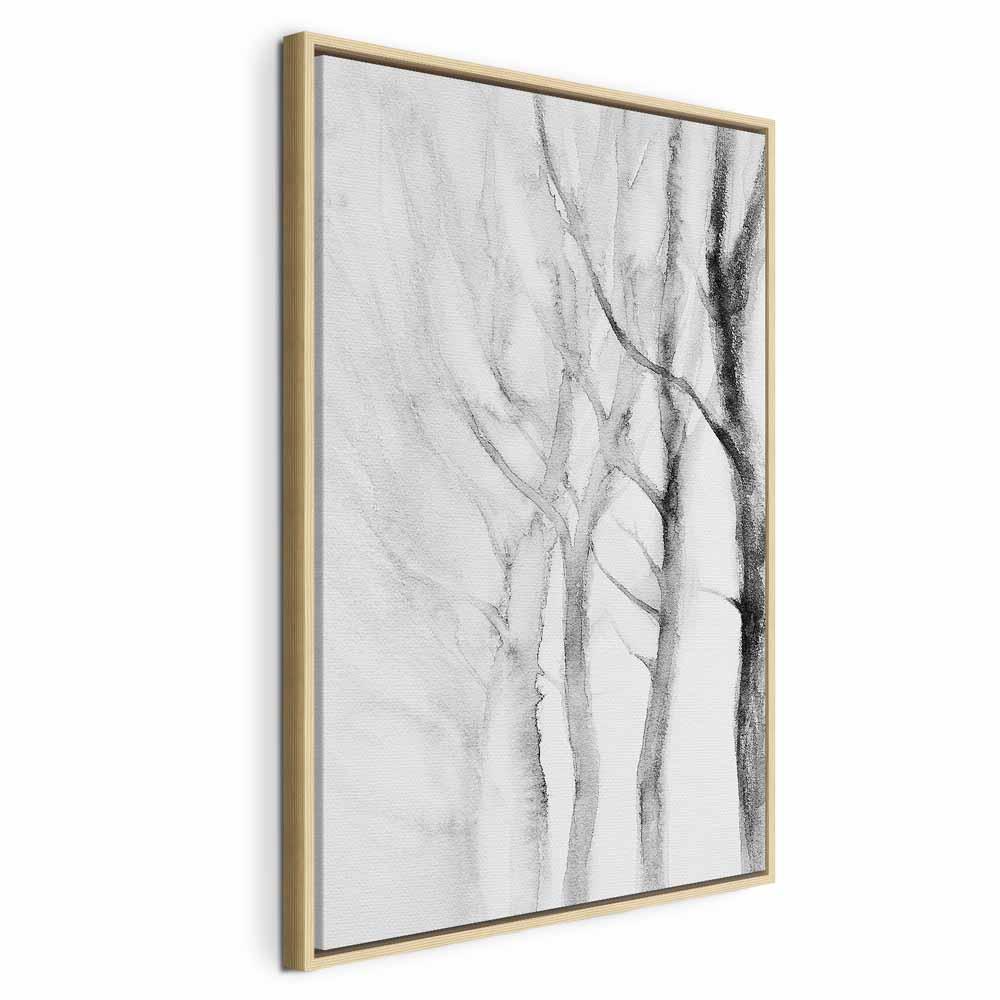 Abstrakt billede på lærred Way to Nature - vertikalt - 40 x 60 cm - I en naturlig træramme