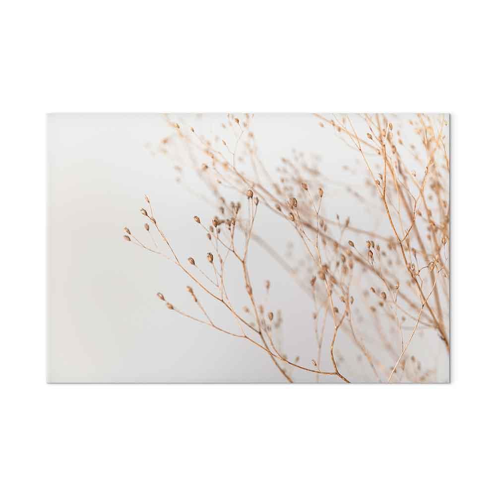 Billede på lærred - Minimalistisk grenmotiv i bredt format, 1 del vægdekoration - 120 x 80 cm - Akustisk