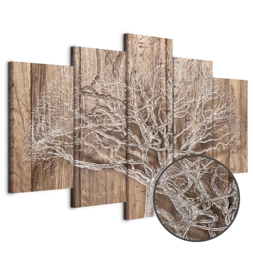 Lærredsbillede Tree Story med træmotiv - 225 x 112.5 cm - Premium Print