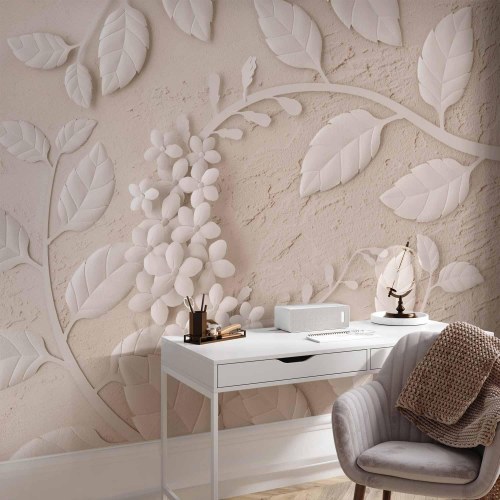 Fototapet Paper Flowers - beige