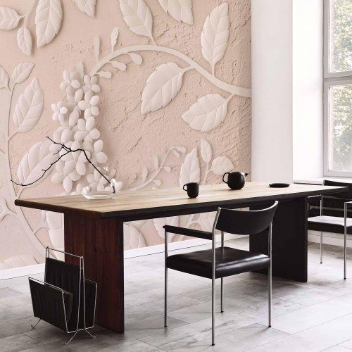 Fototapet Paper Flowers - beige
