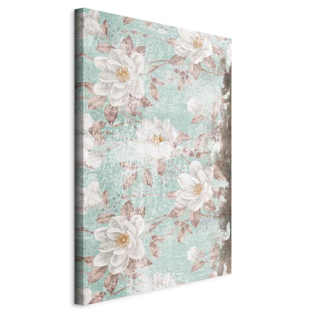 Lærredsbillede Roman Flowers lodret - blomster vægdekoration - 80 x 120 cm - Standard