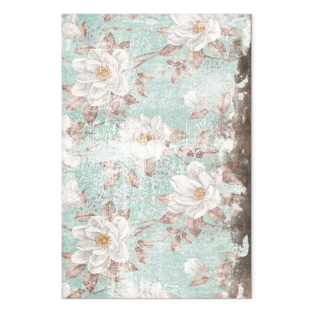 Lærredsbillede Roman Flowers lodret - blomster vægdekoration - 80 x 120 cm - Akustisk