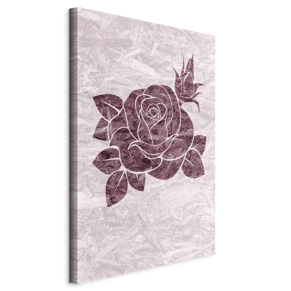 Lærredsbillede Splinters of Love - lodret blomsterbillede med rosemotiv - 20 x 30 cm - Standard
