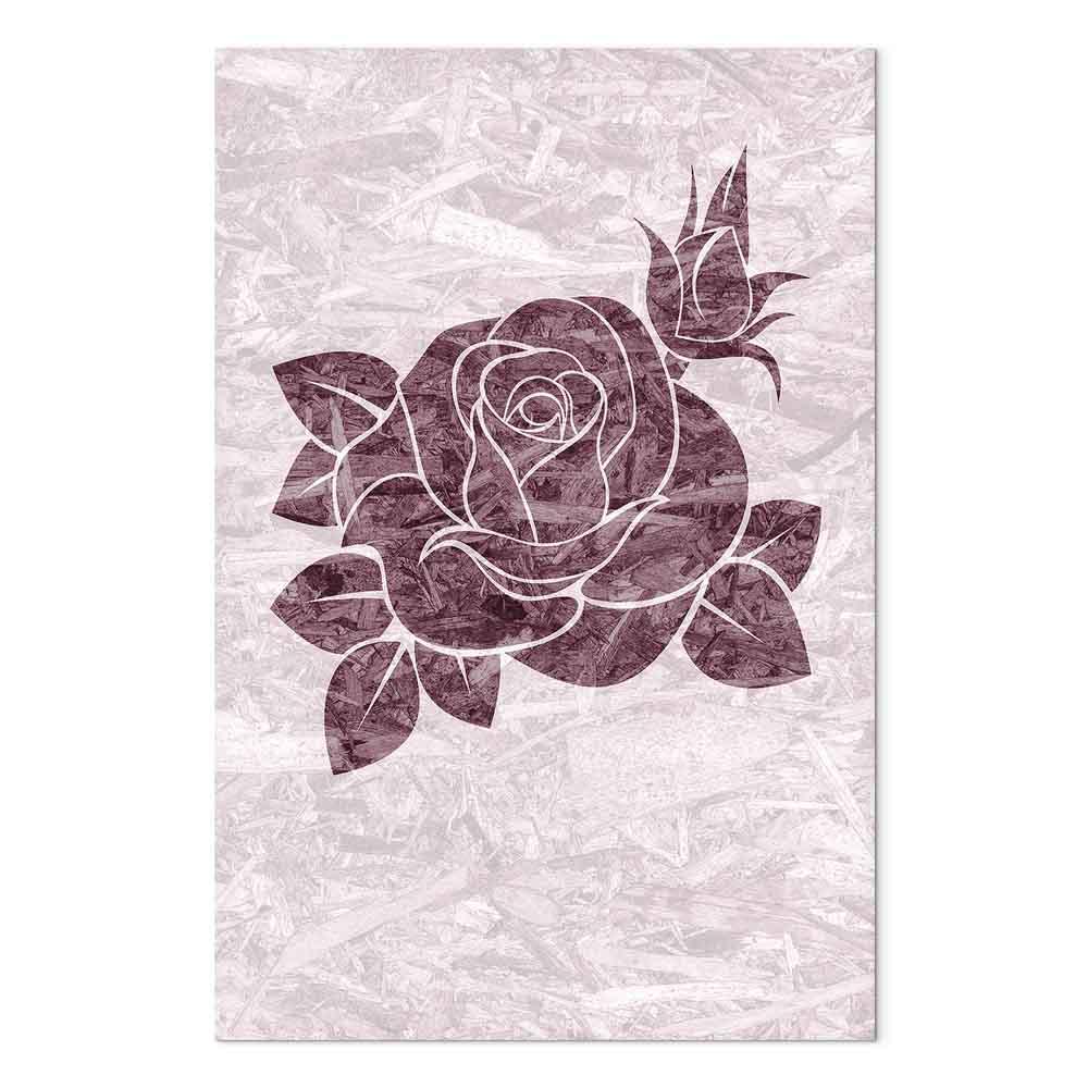 Lærredsbillede Splinters of Love - lodret blomsterbillede med rosemotiv - 60 x 90 cm - Akustisk