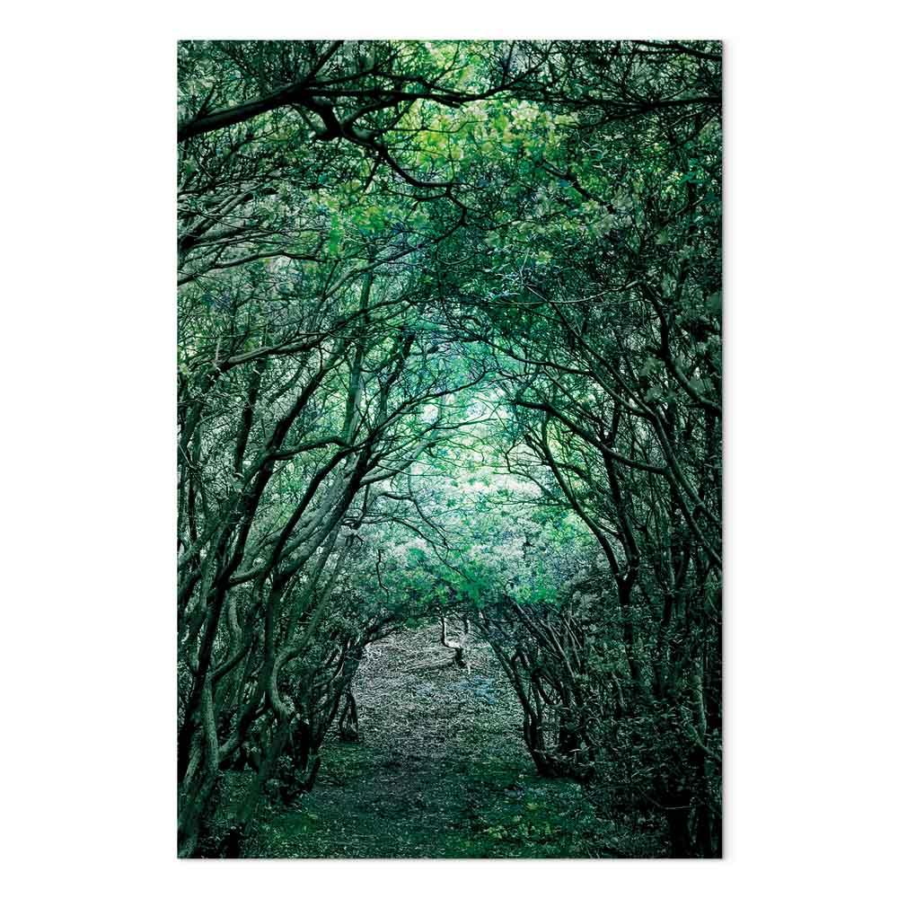 Lærredsbillede Green Pergola lodret vægdekoration - 40 x 60 cm - Premium Print
