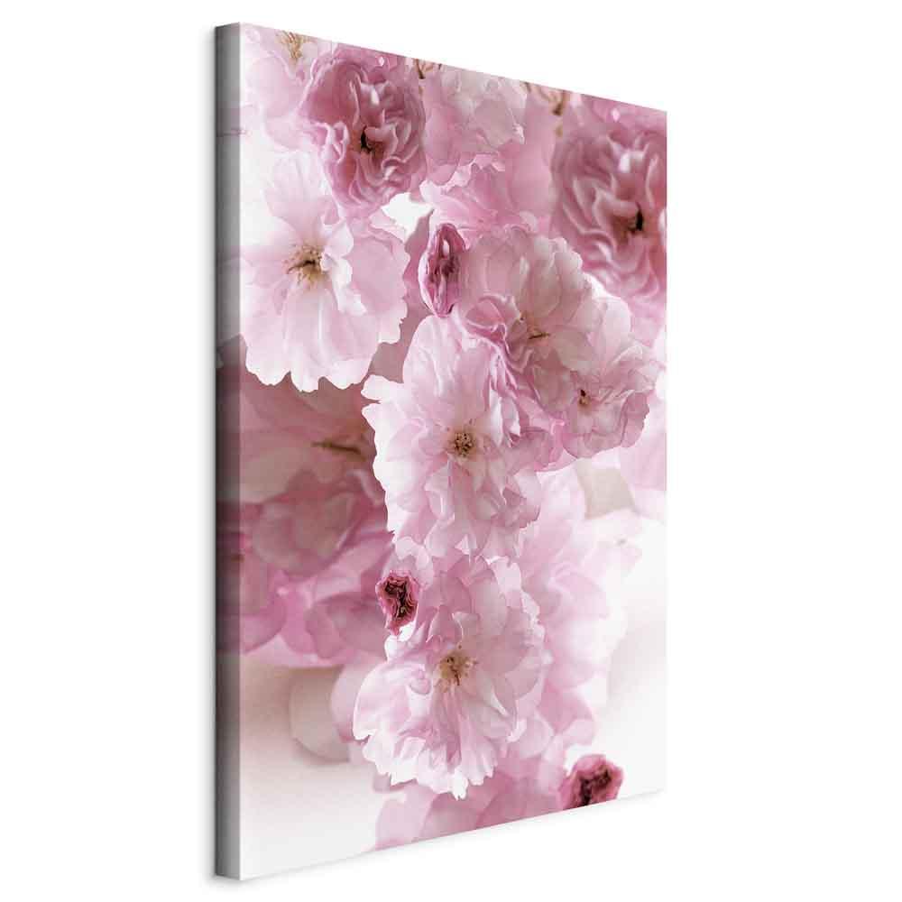 Lærredsbillede Flowery Glamour 1-delt - blomsterblade i rosa nuancer - 40 x 60 cm - Standard