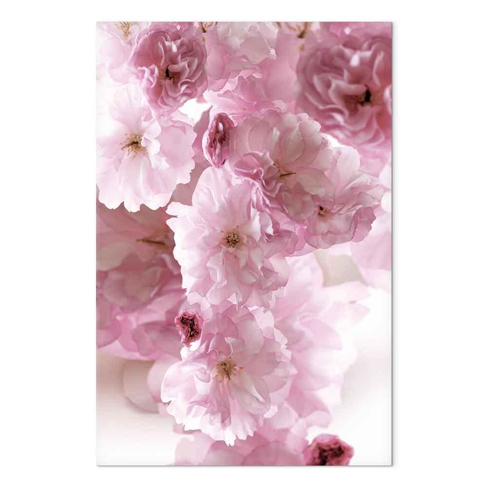 Lærredsbillede Flowery Glamour 1-delt - blomsterblade i rosa nuancer - 40 x 60 cm - Akustisk