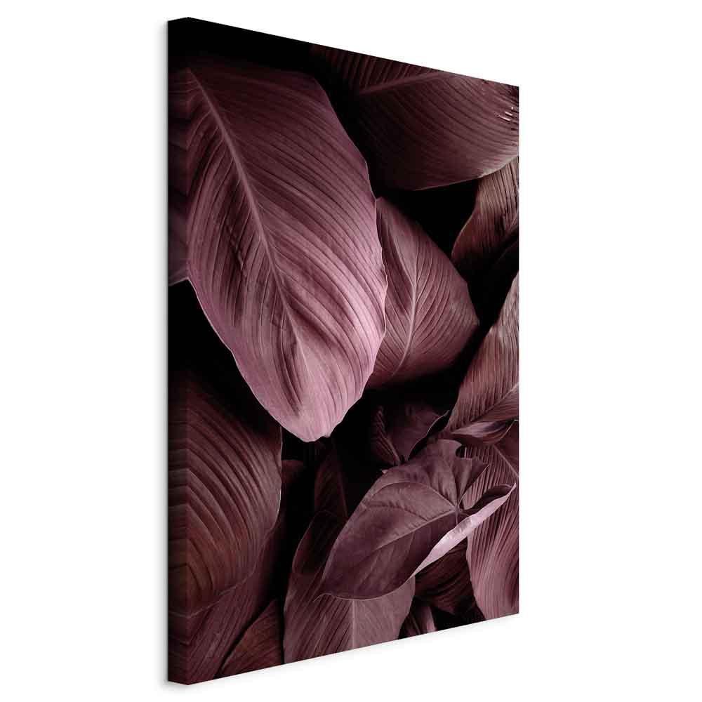 Lærredsbillede Velvet Leaves i 1 del - vertikalt billede med bladmotiv til væggen - 80 x 120 cm - Standard