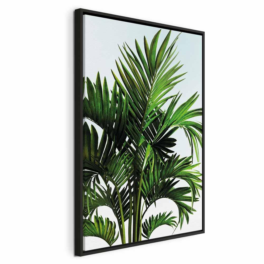 Lærredsbillede - Ferie i Tunesien 1-delt lodret med palmeblade - 40 x 60 cm - I en sort træramme