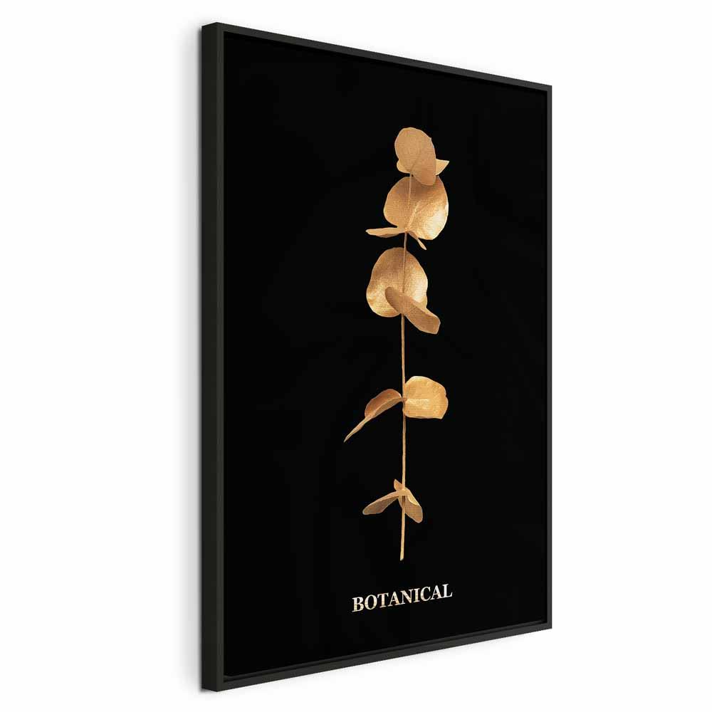 Lærredsbillede Botanical lodret - vægdekoration med blade - 40 x 60 cm - I en sort træramme