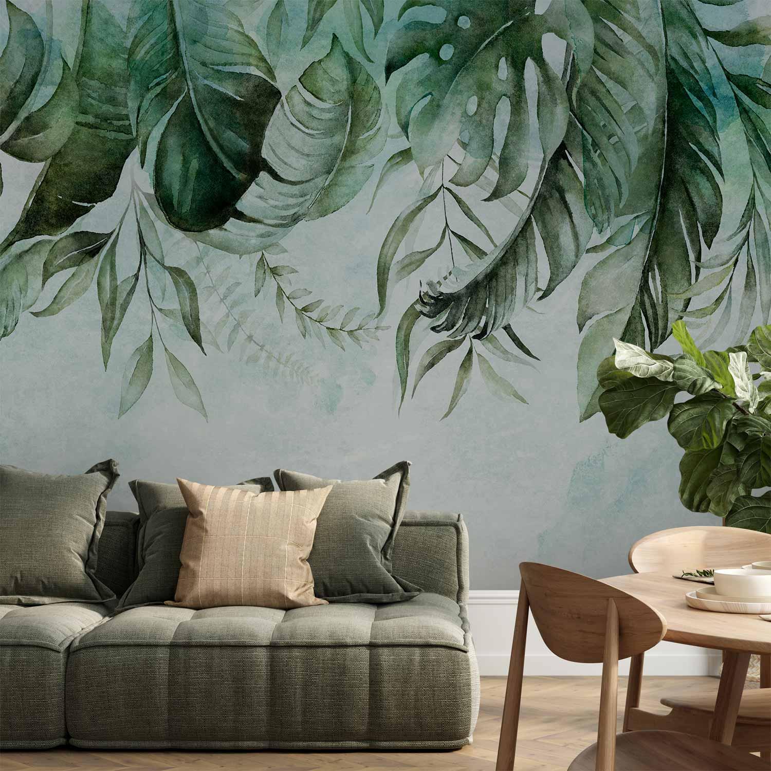 Fototapet Green Story med grønne blade - 400 x 280 cm - Standard