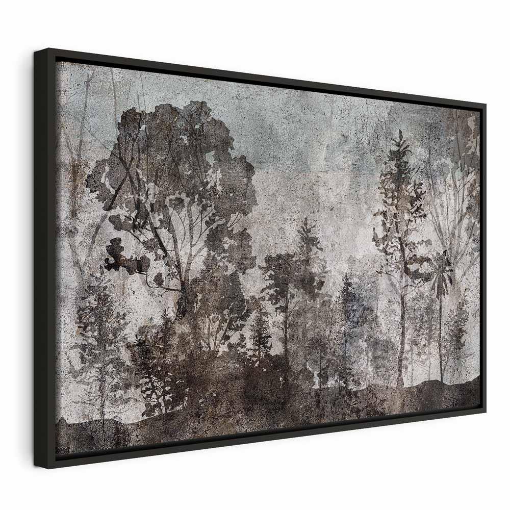 Lærredsbillede Symbiose med naturen - 1-delt bredformat - 60 x 40 cm - I en sort træramme