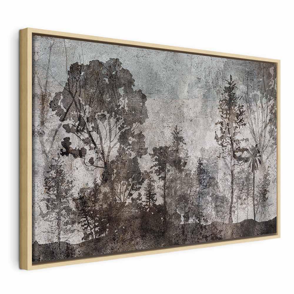 Lærredsbillede Symbiose med naturen - 1-delt bredformat - 60 x 40 cm - I en naturlig træramme