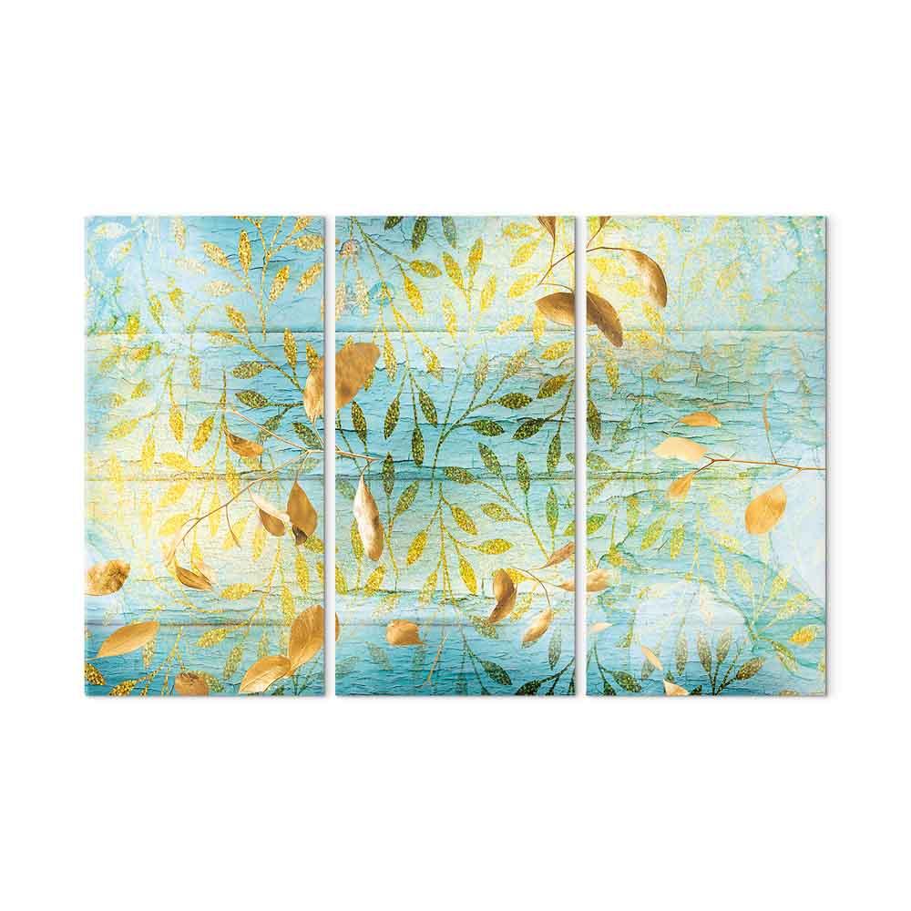 Lærredsbillede Golden Harvest i 3 dele - 60 x 40 cm - Premium Print