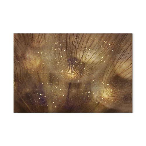 Billede på lærred med mælkebøtter - Golden Dandelions bredformat