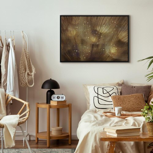 Billede på lærred med mælkebøtter - Golden Dandelions bredformat