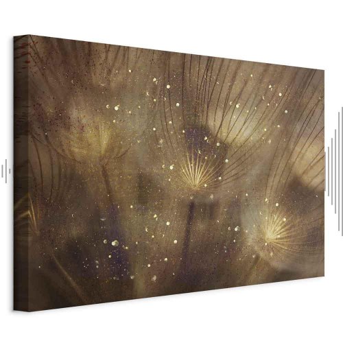 Billede på lærred med mælkebøtter - Golden Dandelions bredformat