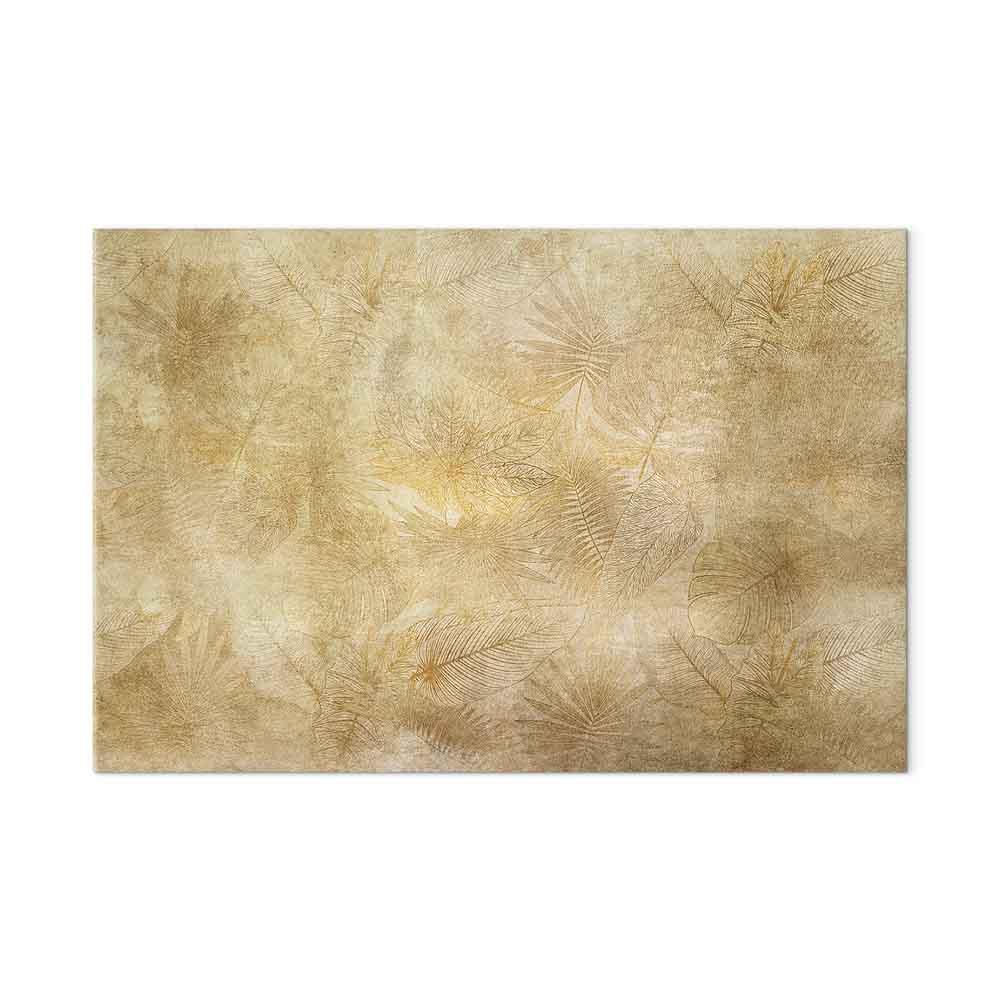 Lærredsbillede - Vintage Leaves (1 del) Wide med bladmotiv og tryk på kanterne - 120 x 80 cm - Akustisk