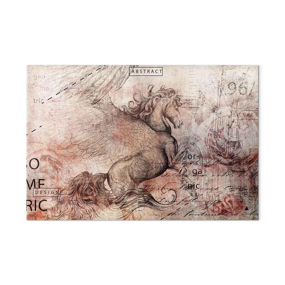 Lærredsbillede Artistic Vision - vægdekoration med hestemotiv i bredt format - 120 x 80 cm - Akustisk